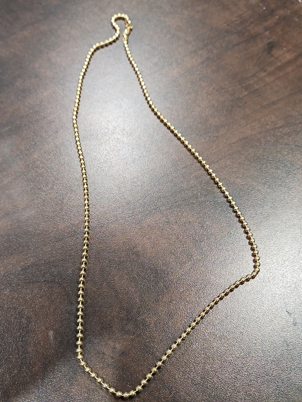 Sterlinf Silver Gold Bead Chain Necklace - Women's Jewelry